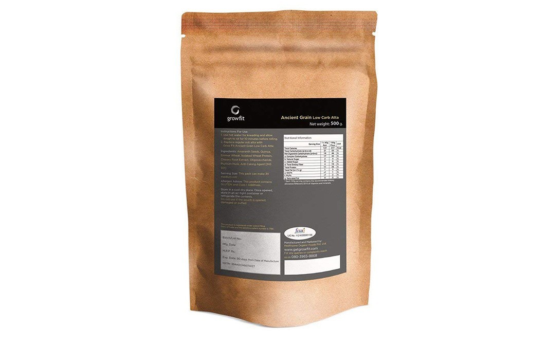 Grow Fit Ancient Grain Low Carb Atta   Pack  500 grams